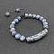 Natural Sodalite Bead Braided Bead Bracelets for Women Men, No Size