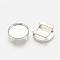 Tibetan Style Alloy Slide Charms Cabochon Settings, Cadmium Free & Lead Free, Flat Round, Antique Silver, Tray: 16mm, 18x5.5mm, Hole: 11x2.5mm, about 510pcs/1000g