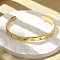 304 Stainless Steel Cuff Bangles, with Cubic Zirconia, Real 18K Gold Plated, Shell Shape, Inner Diameter: 2x2-3/8 inch(5x6cm)