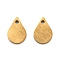 Ion Plating(IP) 304 Stainless Steel Pendants, Stamping Blank Tag, Laser Cut, Double Side Drawbench Effect, Teardrop, Golden, 7x5x1mm, Hole: 1.8mm