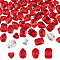 FINGERINSPIRE 64 Pcs 4 Shapes Pointed Back Rhinestone 18mm Glass Rhinestones Gems Red Rectangle/Teardrop/Heart/Oval Jewels Embelishments with Silver Plated Back Crystals Stones for Jewelry Making