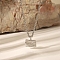 Retro 304 Stainless Steel Pendant Hip-hop Necklaces, Silver Color Plated, Rectangle, 21.65 inch(55cm)