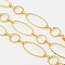 Brass Handmade Chains, Unwelded, with Spool, Golden, 10mm wide, 10-25mm long, 1mm thick, about 32.8 Feet(10m)/roll