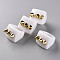 Opaque Acrylic Finger Rings, with Cone CCB Plastic, White, US Size 8 3/4(18.7mm)