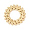 Ion Plating(IP) 304 Stainless Steel Linking Rings, Leaf Wreath, Golden, 22x1.5mm, Inner Diameter: 10mm