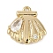 Brass Micro Pave Cubic Zirconia Charms, Cadmium Free & Nickel Free & Lead Free, Shell Shape, Real 18K Gold Plated, 12.5x11.5x4mm, Hole: 1mm