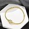 Brass Micro Pave Clear Cubic Zirconia Link Bracelets, Jewely for Women, Column, Real 18K Gold Plated, Inner Diameter: 2-1/8 inch(5.5cm)