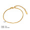 Stylish Stainless Steel Snake Chain Bracelets for Women, Real 18K Gold Plated, 6-3/4 inch(17cm)
