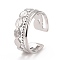 Non-Tarnish 304 Stainless Steel Oval Wrap Open Cuff Ring for Women, Stainless Steel Color, US Size 9(18.9mm)