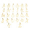 Ion Plating(IP) 201 Stainless Steel Pendants, Letter A~Z, Real 18K Gold Plated, 23.5~31x17~34x1.5mm, Hole: 5x9mm, 26pcs/set