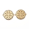 Golden Tone Brass Micro Pave Cubic Zirconia Links, Flat Round with Cross & Word, Colorful, 22x26x3mm, Hole: 1.4mm