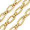 Ion Plating(IP) Handmade 304 Stainless Steel Oval Link Chains, Unwelded, with Spool, Golden, 7.5~12.5x4~6x1.5~4mm