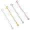 4 Pieces Extension Chain with Spring Clasp Sterling Silver Extender Chains Necklace Bracelet Anklet Removable Chain Extenders Charms for DIY Jewelry Making Accessories, Mixed Color, 50mm, 4 Colors, 1Pc/color