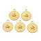 Ion Plating(IP) 304 Stainless Steel Pendants, Flat Round with Compass, Nickel Free, Real 18K Gold Plated, 30x25.5x3mm, Hole: 3mm