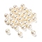 Shell Pearl Beads, Half Drilled Beads, Polished, Round, Floral White, 12mm, Hole: 1.5mm