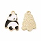 Alloy Enamel Pendants, Panda Charm, Golden, 20.5x14x1.5mm, Hole: 2mm