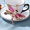 Alloy Rhinestone Keychain, Dragonfly, Fuchsia, 120mm