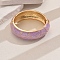 Zinc Alloy Hinged Bangles for Women, with Enamel, Lilac, Inner Diameter: 2-3/8 inch(6cm)