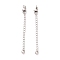 925 Sterling Silver Chain Extenders, with Lobster Claw Clasps & Charms, Heart, Antique Silver, 61x2.5mm, Hole: 2.4mm