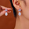 Elegant Teardrop Brass Micro Pave Clear Cubic Zirconia Stud Earrings, Platinum