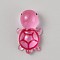 Luminous Transparent Resin Cabochons, Glow in the Dark, Tortoise, Hot Pink, 23.5x13.5x9~9.5mm