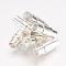 Brass Locking Tube Magnetic Clasps, Column, Silver Color Plated, 15x6mm, Hole: 4mm