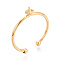 Brass Cup Peg Ring Settings, Adjustable Ring Settings for Half Drilled Beads, Cadmium Free & Nickel Free & Lead Free, Real 18K Gold Plated, 4mm, Adjustable, Pin: 0.7~0.8mm