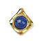 Natural Lapis Lazuli Dyed Pendants, 304 Stainless Steel Rhombus Charms, Ion Plating(IP), Golden, 22x18.5x8~8.5mm, Hole: 3.5x5.5mm