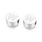 Tarnish Resistant 304 Stainless Steel Beads, Flat Round with Letter, Letter.W, 10x4.5mm, Hole: 2mm