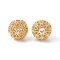 Brass Hollow Beads, Cadmium Free & Lead Free, Round, Golden, 11mm, Hole: 1.8mm