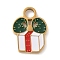Christmas Themes 304 Stainless Steel Enamel Charms, Real 18K Gold Plated, Box, 13.5x10x1.5mm, Hole: 2.8mm
