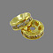 Brass Rhinestone Spacer Beads, Grade A, Straight Flange, Golden Metal Color, Rondelle, Crystal, 10x4mm, Hole: 2mm