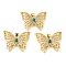 Real 18K Gold Plated Rack Plating Brass Micro Pave Cubic Zirconia Pendants, Long-Lasting Plated, Cadmium Free & Lead Free, Butterfly Charms, Colorful, 22x27x4mm, Hole: 3x3.3mm