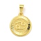 Brass Pendants, Cadmium Free & Nickel Free & Lead Free, Real 18K Gold Plated, Flat Round with Constellations, Cancer, 24x20.5x2mm, Hole: 8x3.5mm