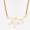 201 Stainless Steel Pendant Necklaces, with Cable Chains, Dopamine Molecular Structure, Golden, 17.5 inch(44.5cm), 2mm, Dopamine Molecular Structure: 22x32.5x1mm