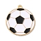 Alloy Enamel Pendants, Golden, Football, 28x25x1.5mm, Hole: 1.8mm