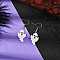 Halloween Theme Ghost Handmade Glass Seed Beaded Dangle Earrings, with 304 Stainless Steel Earring Hooks, Real 18K Gold Plated, 44x14.5mm