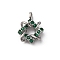 Brass Micro Pave Cubic Zirconia Pendants, Golden, Ring, 11.5x9x3mm, Hole: 1.4mm