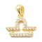 925 Sterling Sliver Micro Pave Clear Cubic Zirconia Pendants, Twelve Constellations Charms, Golden, Libra, 10~16x10~15.5x1.5~2mm, Hole: 2.5x5mm
