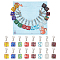 16Pcs Square Handmade Millefiori Glass Pendant Locking Stitch Markers, Zinc Alloy Crochet Lobster Clasp Charms, Mixed Color, 3.1cm