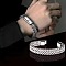 Punk Style 304 Stainless Steel Curb Chain Bracelets for Men, with Zinc Alloy Magnetic Buckle, Stainless Steel Color, 8-1/4x1/4 inch(21x0.8cm)