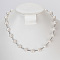 Elegant Round Shell Pearl & Iron Beaded Necklaces for Women, Perfect for Parties and Events, Platinum, Floral White, 17.72 inch(45cm)