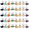 40Pcs 8 Styles Natural Rose Quartz & Amethyst & Lapis Lazuli & Amazonite & Red Agate & Green Aventurine & Sunstone & Topaz Jade Chip Charms, with 304 Stainless Steel Open Jump Rings, Stainless Steel Color, 7.5~10.5x5~7x7.5~10mm, Hole: 4.2mm, 5pcs/style