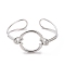 Brass Round Circle Open Cuff Bangle, Wire Wrap Jewelry for Women, Platinum, Inner Diameter: 2-1/2 inch(6.35cm)