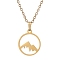 201 Stainless Steel Pendnat Necklaces,  304 Stainless Steel Cable Chain Necklaces, Mountain, 15.94 inch(40.5cm), Mountain: 21.5x15mm