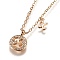 Brass Micro Pave Clear Cubic Zirconia Double Letter Pendant Necklaces, with Cable Chains, Letter.X, 14-3/4 inch(37.6cm)