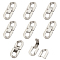 8 Sets 304 Stainless Steel Fold Over Clasps, Oval, Stainless Steel Color, 28x11x3.5mm, Hole: 5x6mm