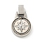 Non-Tarnish 304 Stainless Steel Pendants, Flat Round with Star Charm, Stainless Steel Color, 22x16.5x5mm, Hole: 4x3mm