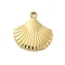 304 Stainless Steel Charms, Shell Shape Charm, Golden, 13x12x2mm, Hole: 1.5mm