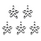 Tarnish Resistant 201 Stainless Steel Links Connectors, Laser Cut, Flower, Stainless Steel Color, 17.5x15x1.5mm, Hole: 1.6mm